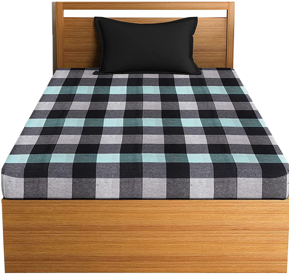 Cotton Mattress Cover or Protector with Zipper/Chain Single Bed (72x36x4 inches, 3x6 feet) Color Multicolor, Pack of 1