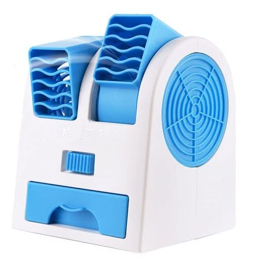 Mini AC USB and Battery Operated Air Conditioner Mini Water Air Cooler Cooling Fan Duel with Ice Chambe Perfect for Temple,Home,Kitchen USE, Study Many MULTICOLOURS Mini AC USB and Battery Operated Air Conditioner Mini Water Air Cooler Cooling Fan Duel with Ice Chambe Perfect for Temple,Home,Kitchen USE, Study Many MULTICOLOURS