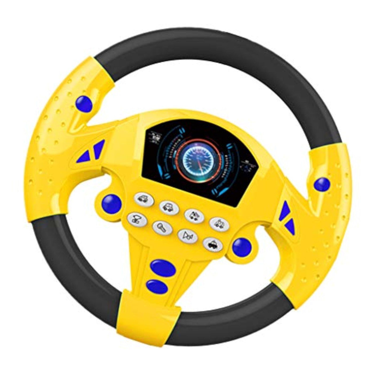 Simulated Steering Wheel Toy Pretend Adventure Toy for Kids Yellow