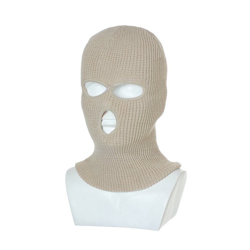 3-Hole Knitted Full Face Cover Ski Mask Winter Beanie Hat Off White 3-Hole Knitted Full Face Cover Ski Mask Winter Beanie Hat Off White
