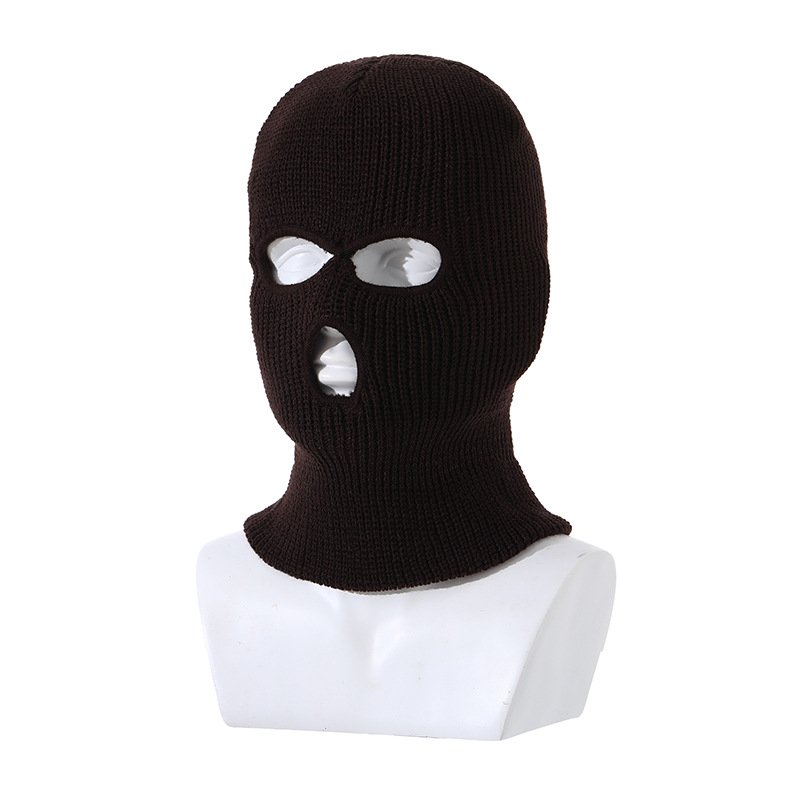 3-Hole Knitted Full Face Cover Ski Mask Winter Beanie Hat Black 3-Hole Knitted Full Face Cover Ski Mask Winter Beanie Hat Black