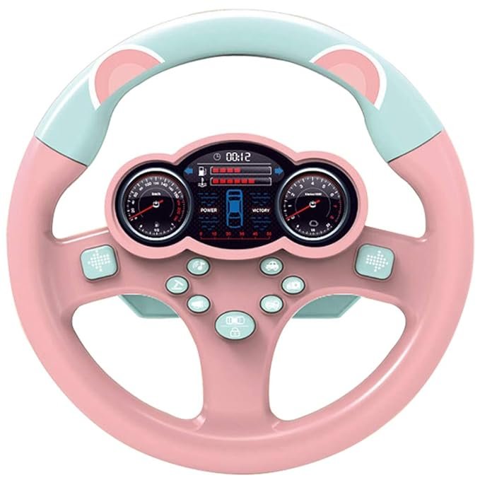 Mini Steering Wheel Toy Children's Early Education Simulation Driving Pink