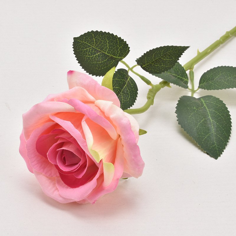 1pcs-10cm-Velvet-Rose-Artificial-Flower (Pink-1)