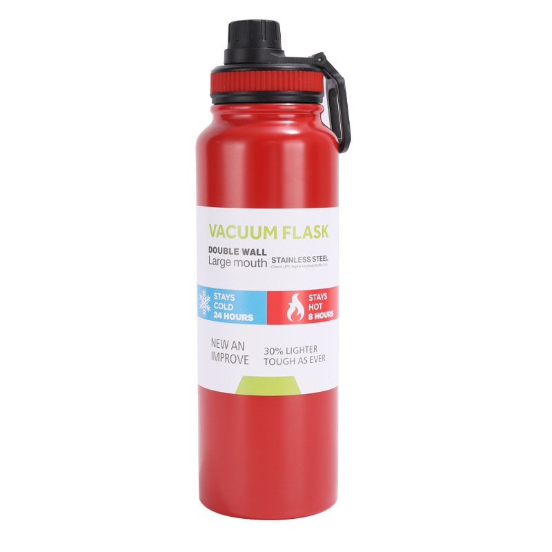New Stainless Steel Double Layer Cup Portable Travel Vacuum Water Cup red 600ml Water Bottle