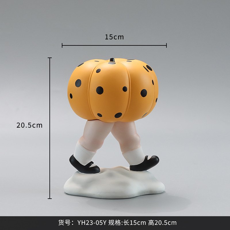 Pok Dot Art Cute Yellow And White Pumpkin Resin Decoration Home Soft Decoration Living Room Crafts Gifts