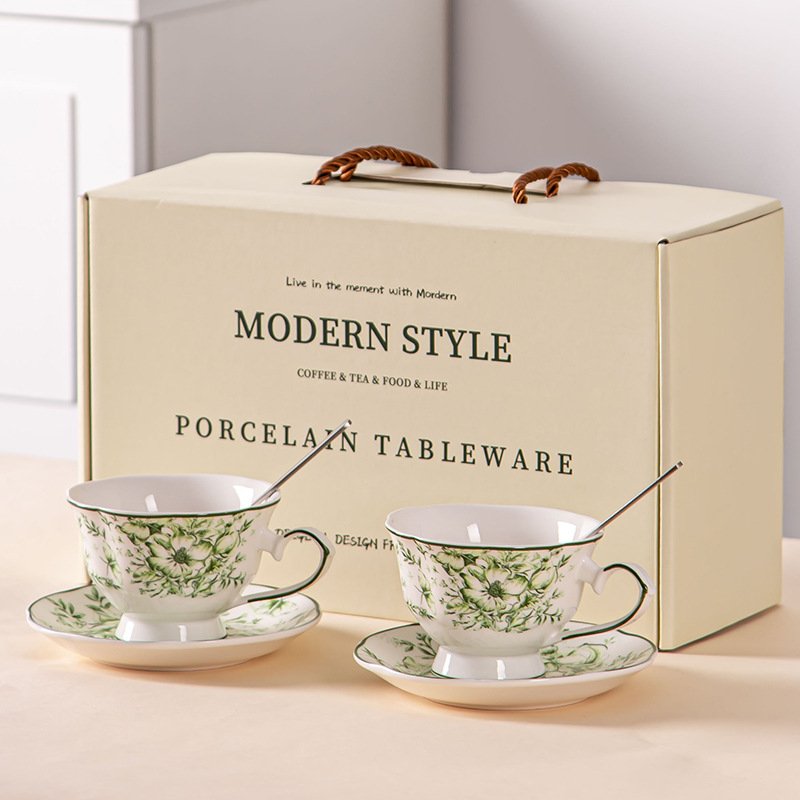 Ceramic Mug Coffee Set Household European Afternoon Tea Set Coffee Cup Plate Gift Box Activity Companion Handgift