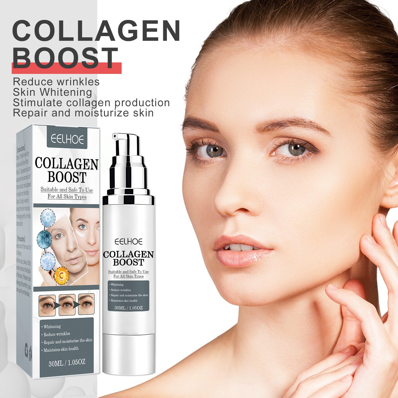 30ml Collagen Anti Wrinkle Cream Collagen Reverse Age Recombination To Lighten Fine Lines, Moisturize And Firmen Skin 30ml Collagen Anti Wrinkle Cream Collagen Reverse Age Recombination To Lighten Fine Lines, Moisturize And Firmen Skin