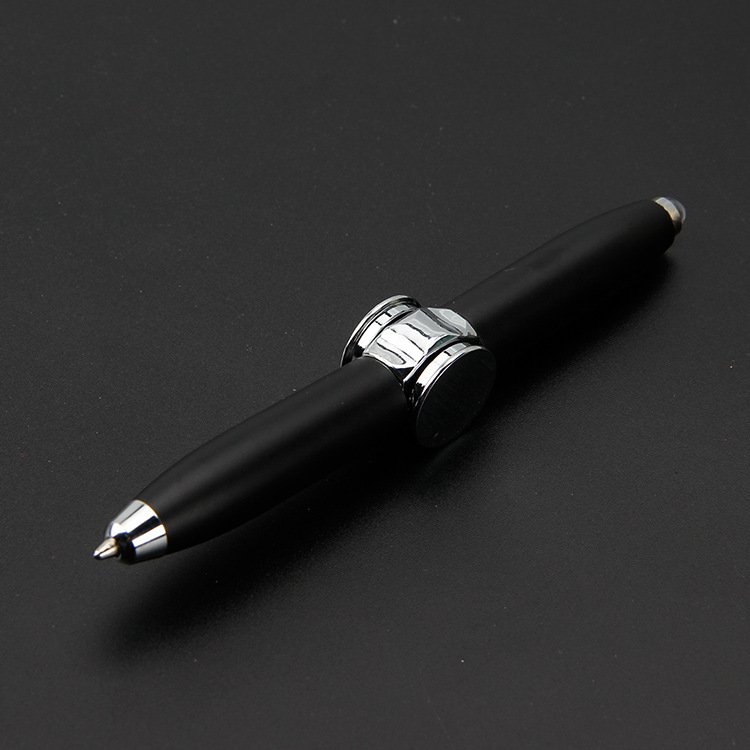 Luminescent Flash With Light Rotating Finger Decompression Creative Metal Multi Functional Rotating Decompression Fingertip Gyroscope Pen