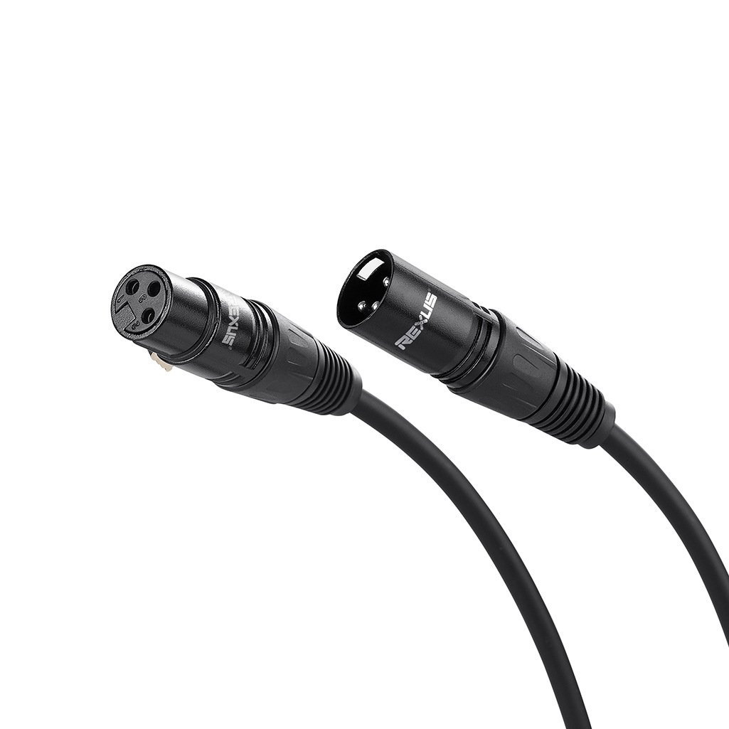 0.3 meter Double Layer Shielded Zinc Alloy Plug, Broadcast Grade Microphone, Pure Black Microphone Cable, Canon Male To Female Canon Cable