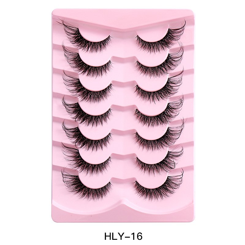 Popular 7-pair Fox Eye Fake Eyelashes Simulation Cat Eye Eyelashes (HLY-16)