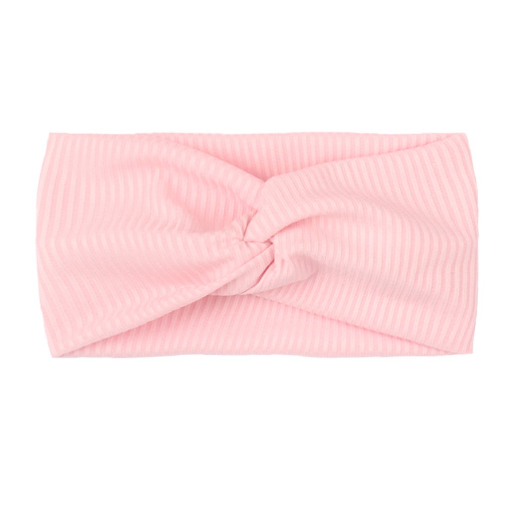 Children's Hair Strap Thread Cross Wide Edge Elastic Headband Hoop Baby Headband Baby Headband (Pink)