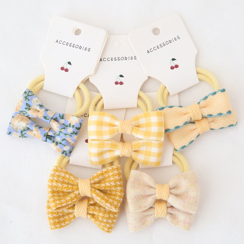 Children's Headwear, Hair Accessories, Bow Ties, Rubber Band Set