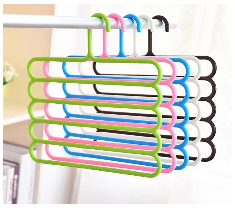 Trouser Rack, Trouser Clip, Multi-layer Wardrobe Hanger (Coffee)