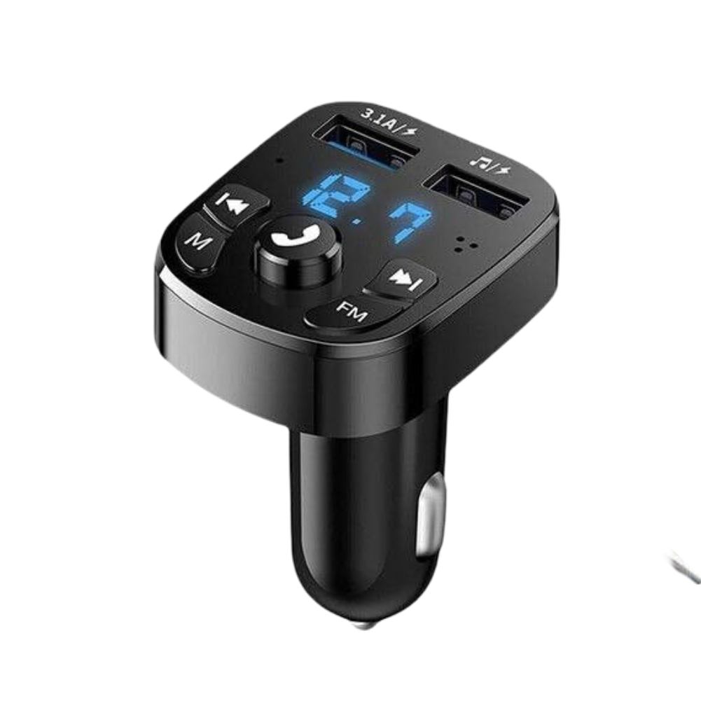 Bluetooth 5.0 FM Transmitter Car Adapter 2-USB PD Charger Wireless AUX