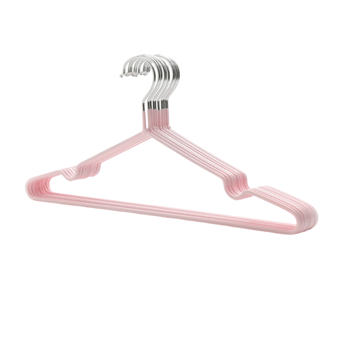 10pcs Anti Slip Dipping Clothes Hanger (Pink)