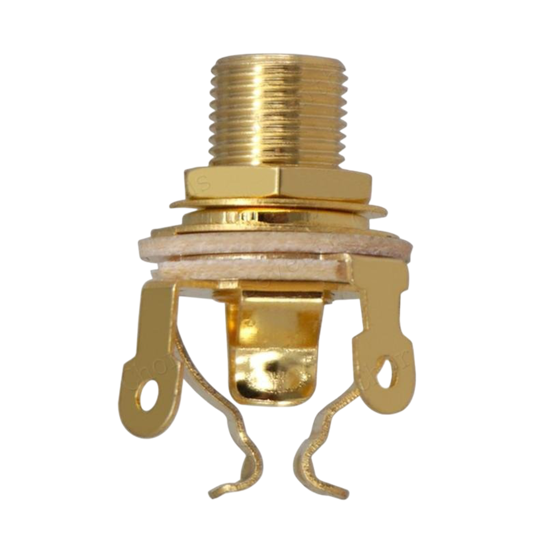 Brass Multi-point Pickup Mono Bass Guitar Jack Output Socket Interface (Golden)