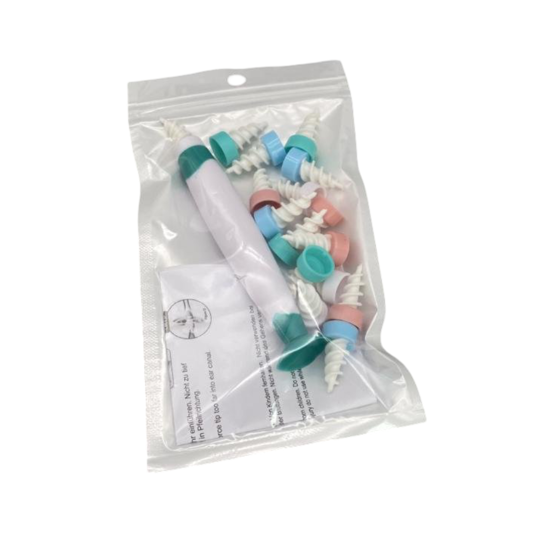 Ear Wizard Silicone 16 Head Rotating Ear Scoopl Ear Cleaner (Green)