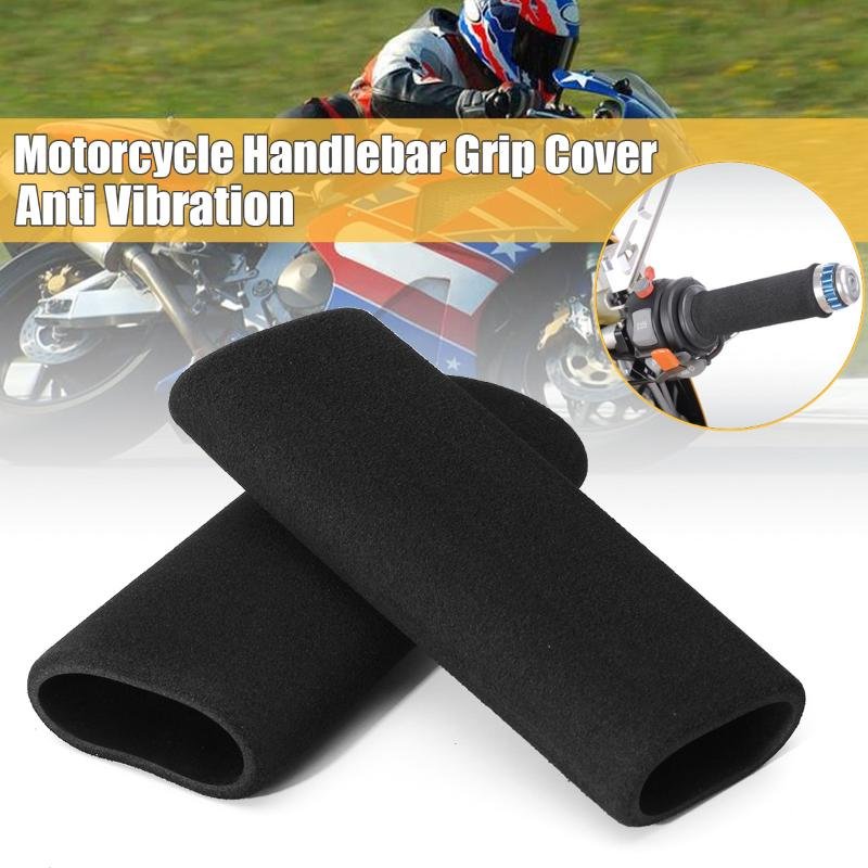 2Pcs Motorcycle Foam Handle Grip Covers Easy Installation Soft Replacement - 27mm