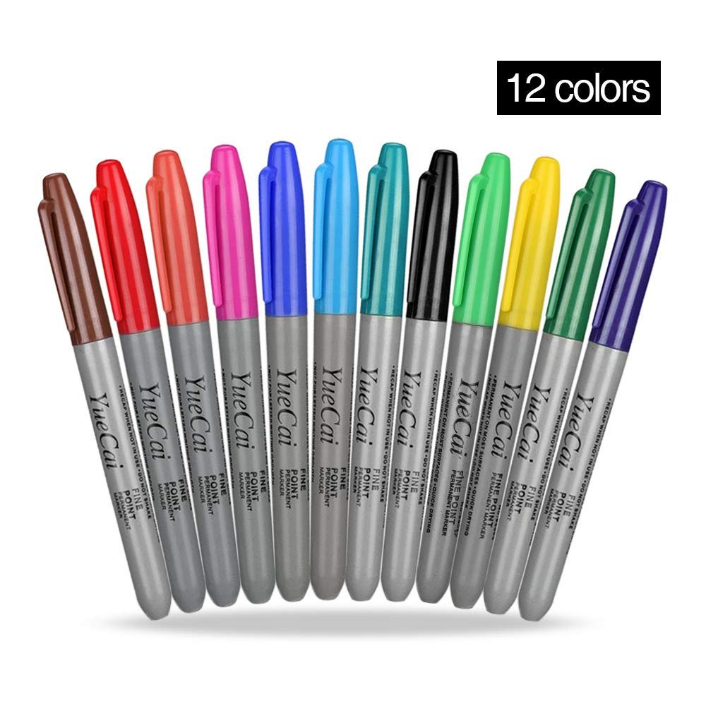 12 Colors Marker Pen Water of Pens Quick-Drying Pen Marking Skin Design