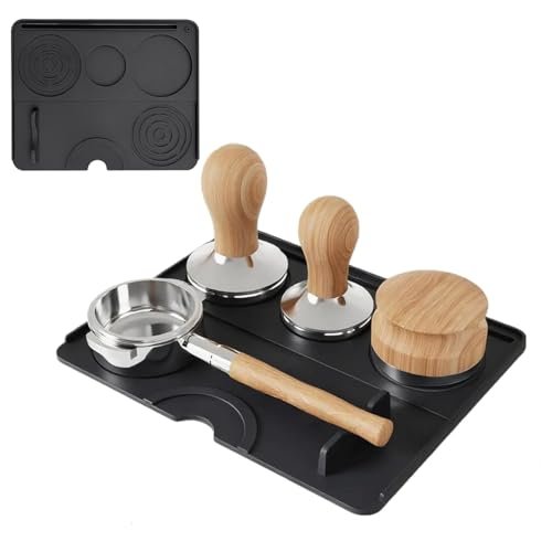 Coffee Mat Silicone 9.8x7.8'' Non-Slip Tamping Tray Tool Organizer