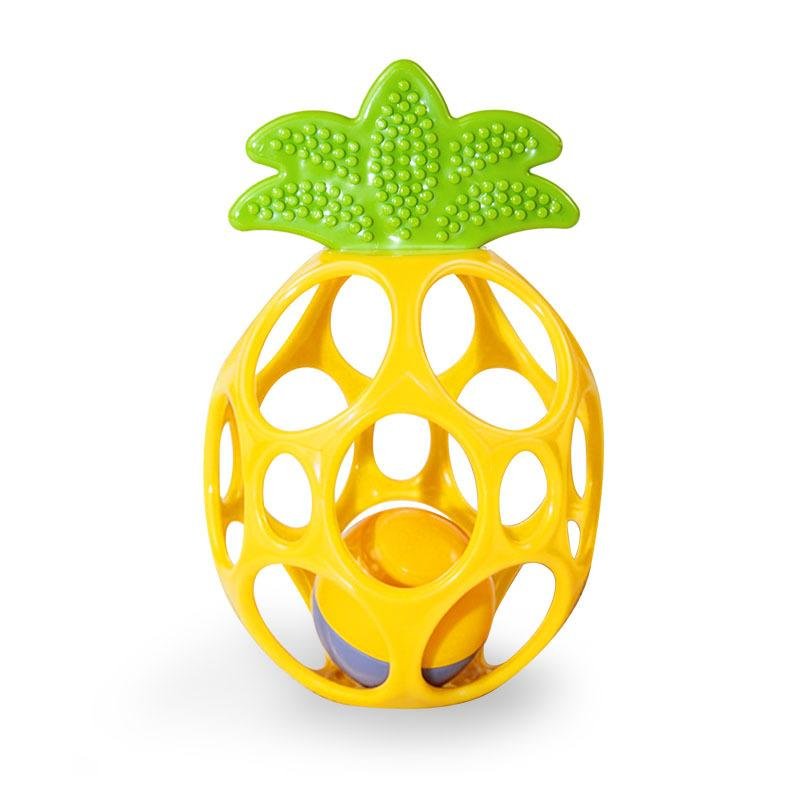 Baby Pineapple Gum Soft Rubber Ringing Bell Baby Can Chew, Bite, Grasp, Exercise, Grab Ball, Puzzle, Comfort Toy