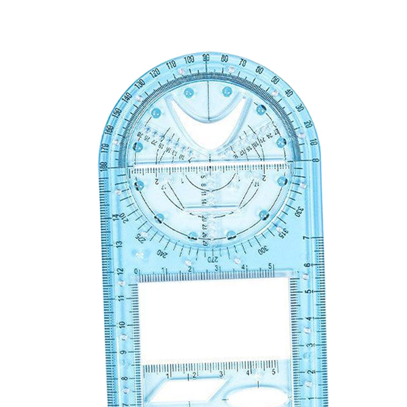Blue Datum Ruler Multifunctional Geometric Ruler Blue Middle