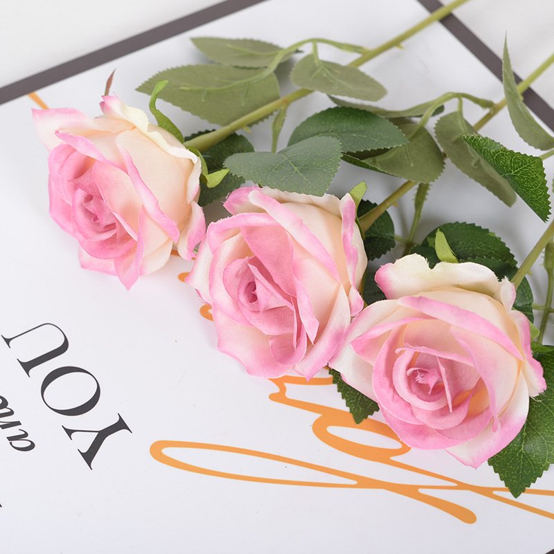 1pcs 10cm Raw Silk Artificial Flower Rose_(Light-coffee)
