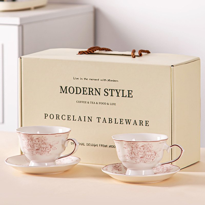 Ceramic Mug Coffee Set Household European Afternoon Tea Set Coffee Cup Plate Gift Box Activity Companion Handgift