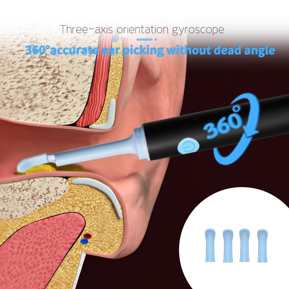 Wireless Visual Ear Picking Stick Intelligent Visual Ear Spoon Ear Picking Tool High Definition Ear Digging Spoon Ear Scope Endoscope (White)