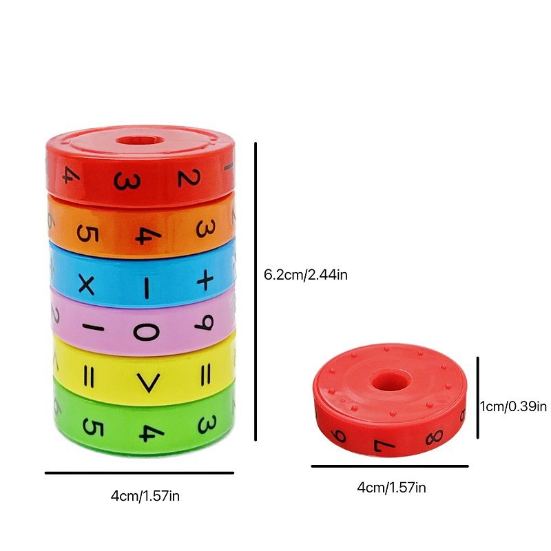 Magnetic Calculation Wheel Puzzle Toy Rotating Digital Rubik's Cube Addition, Subtraction, Multiplication And Division Arithmetic Toy