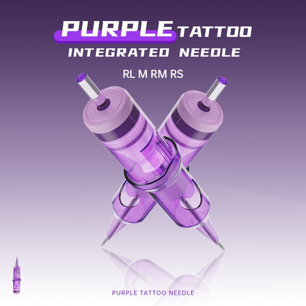Cutting And Misting Tattoo Needle Embroidery Tattoo Integrated Needle Purple Needle Tattoo Disposable Needle Tattoo Consumables 20 Pack