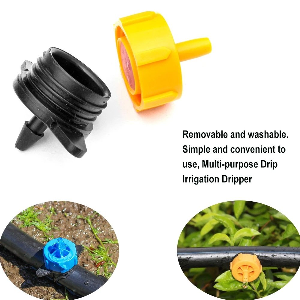 Drip Irrigation For Horticulture, Drip Garden, Potted Plants, Balcony Irrigation, Greenhouse Horticulture, Drip Irrigation, 2L4L8L Pressure Compensation Drip Head(50pcs 4L-black)