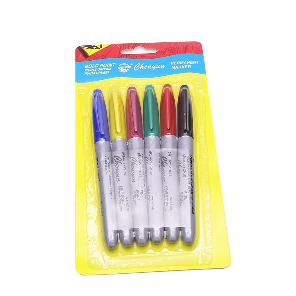 6PCS Skin Marker Pen Tattoo Piercing Pen Supply Tool Body Art