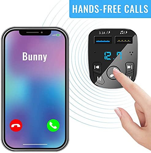 Bluetooth 5.0 FM Transmitter Car Adapter 2-USB PD Charger Wireless AUX Bluetooth 5.0 FM Transmitter Car Adapter 2-USB PD Charger Wireless AUX