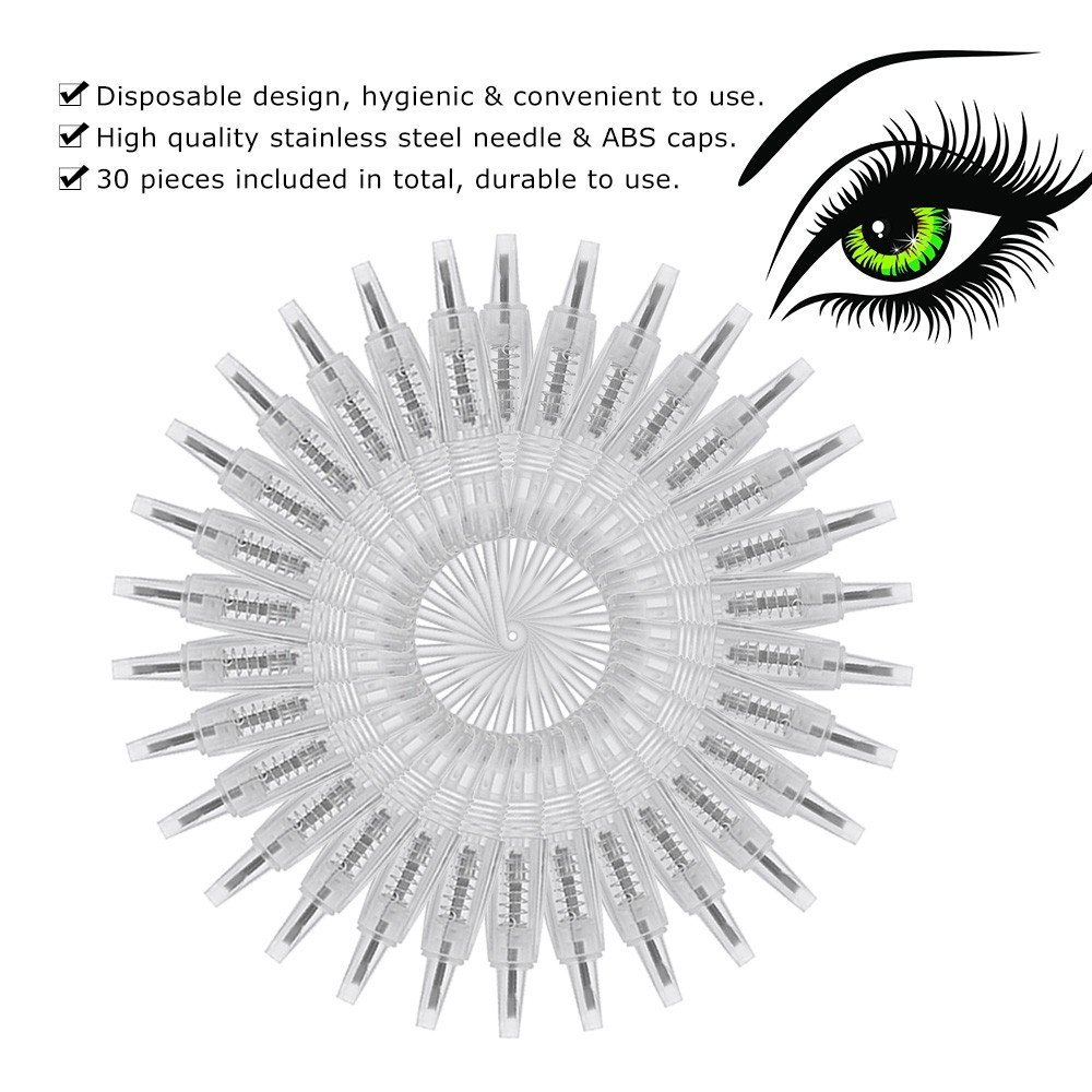 30Pcs Eyebrow Tattoo Needle With Cap Disposable Sterilized Tattoo Needle for Tattoo Pen Machine Microblading Pen For Eyebrows Lip Tattooing 30Pcs Eyebrow Tattoo Needle With Cap Disposable Sterilized Tattoo Needle for Tattoo Pen Machine Microblading Pen For Eyebrows Lip Tattooing