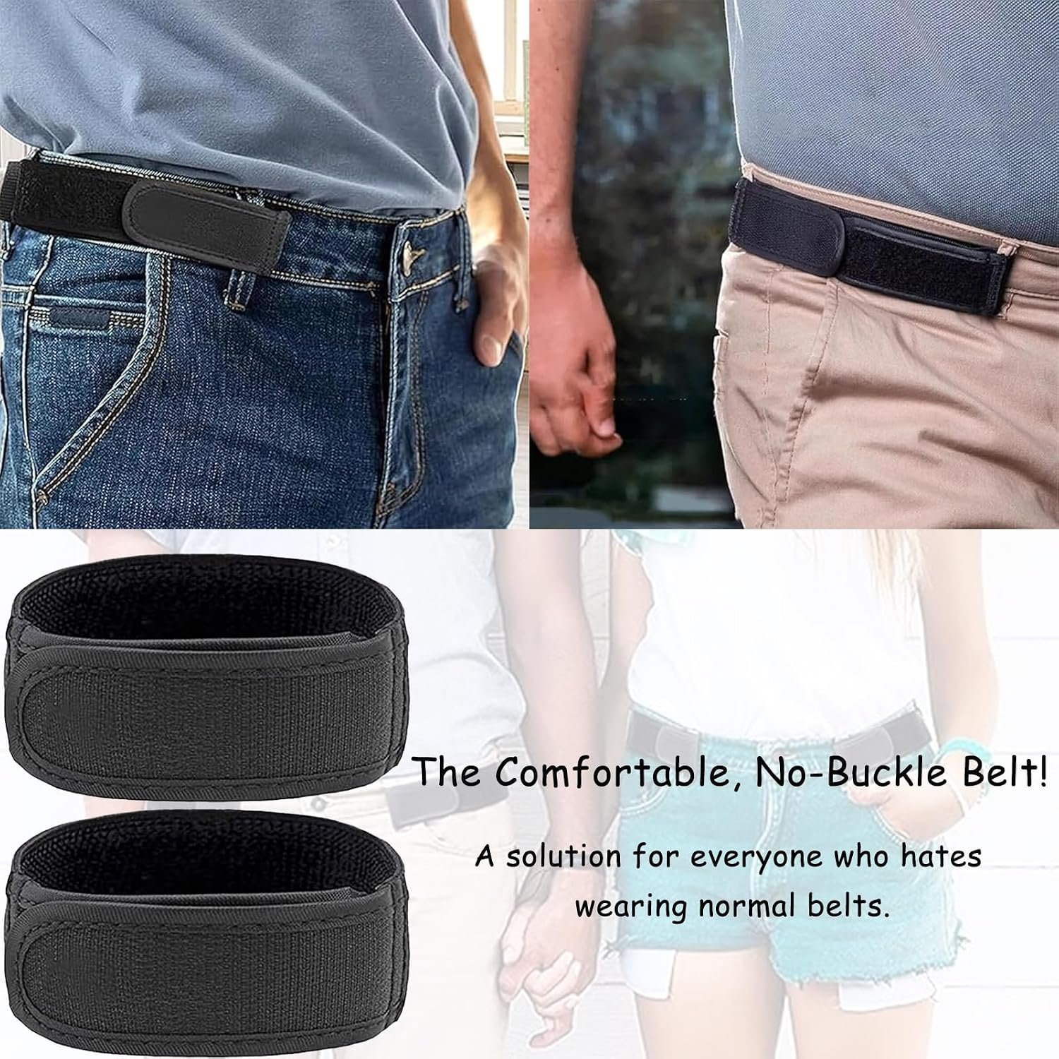 2 Pack Elastic Belt For Men