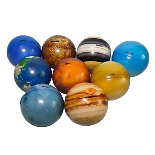 9Pcs Portable Colorful Early Education Soft Planet Bouncy Ball for Kids