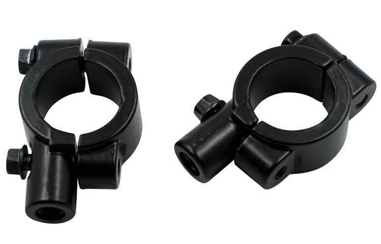 1 Pair Motorcycle Bike Handlebar Mirror Clamp Mounting Bracke (black)