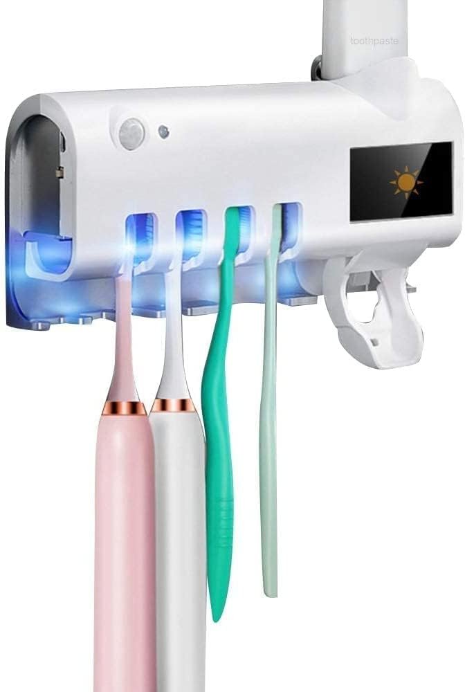 Auto Disinfect Toothbrush Holder UV Tooth Sterilizer (white) Auto Disinfect Toothbrush Holder UV Tooth Sterilizer (white)