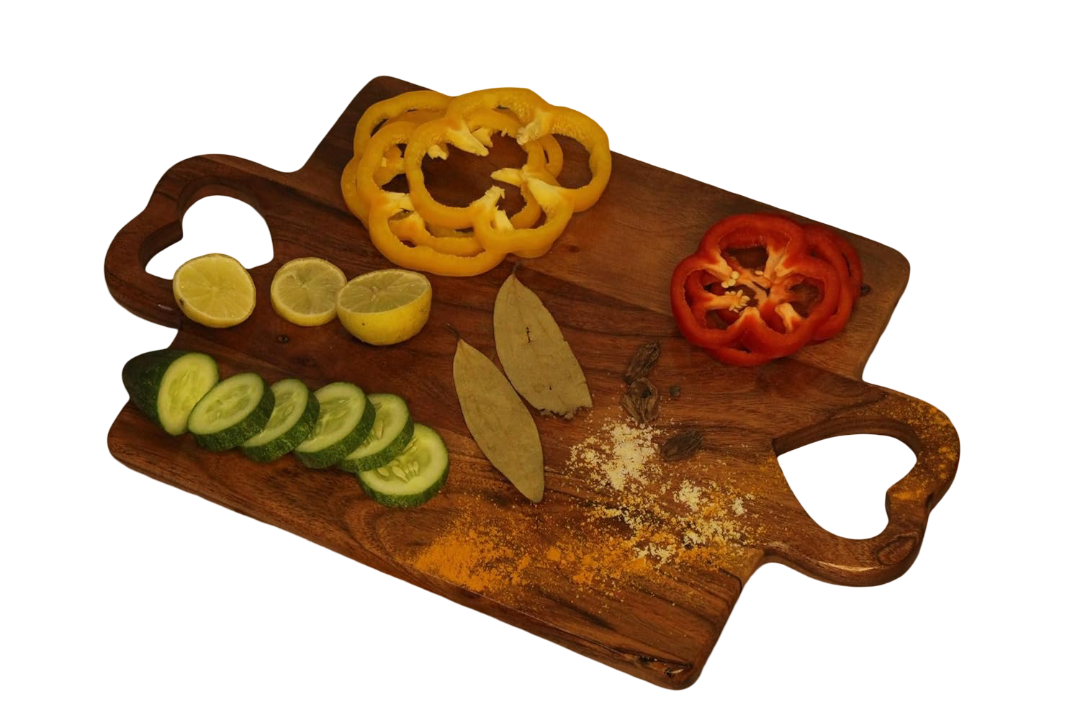 Acacia Wood Heart Shaped Chopping Board for Kitchen | Mom,Wife Gift | Cutting Board for Kitchen | Rectangular Cutting Board | Home Kitchen, Wooden Serving Board (Small)|40X26X1 CM 1 pc