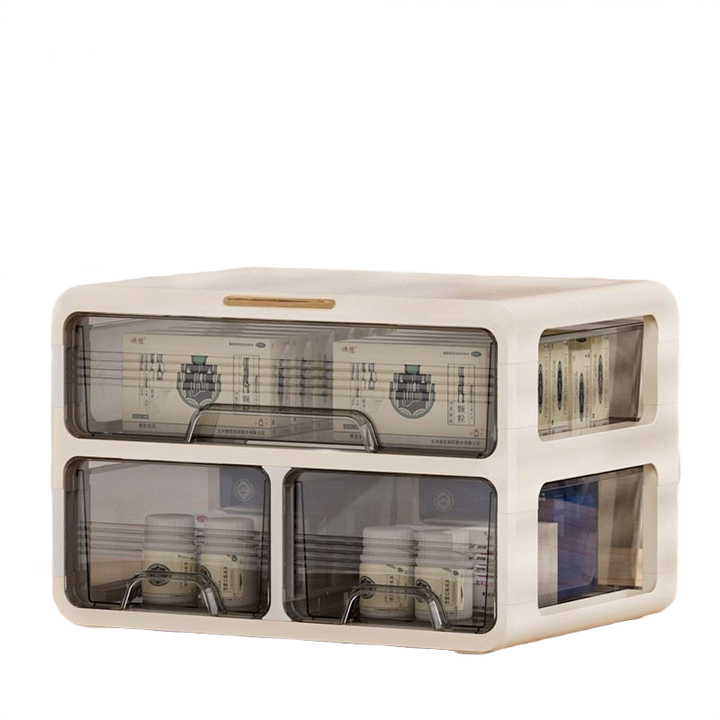 Household High-capacity Multi-layer Drawer Medical Small Medicine Box (2 layer white)