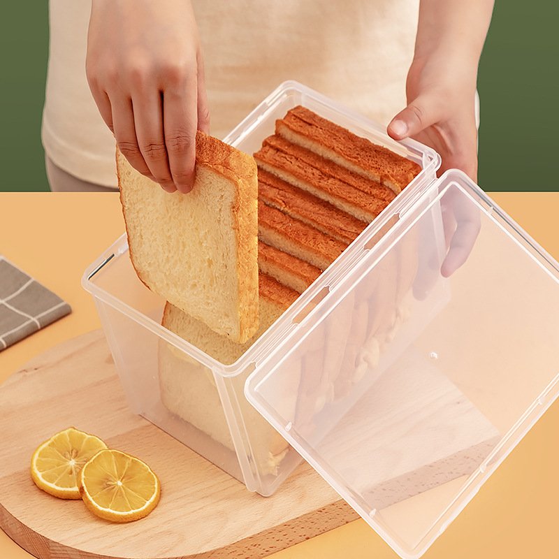 Toast Bread Storage Box Kitchen Refrigerator Storage Box (Transparent)