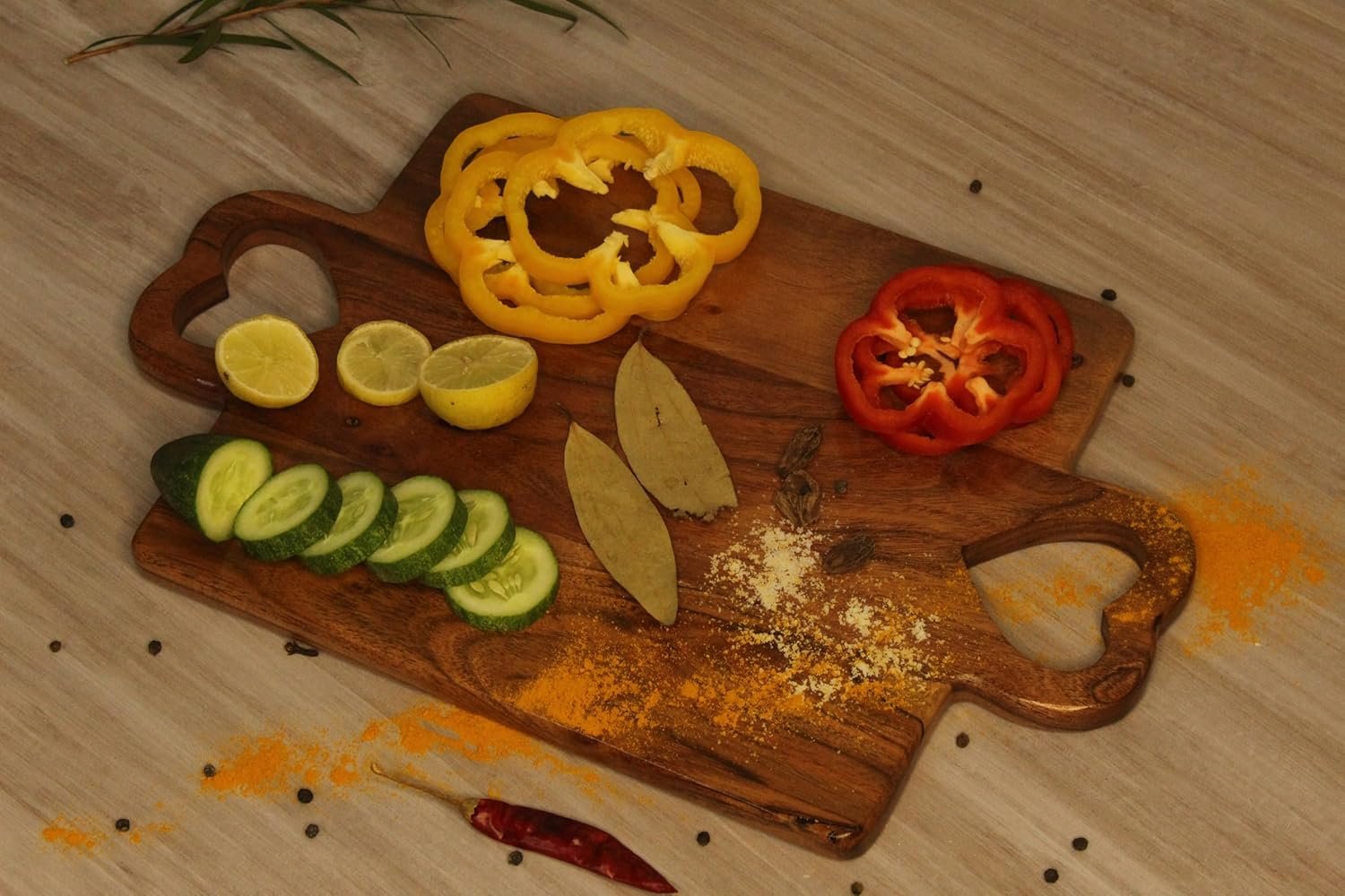 Acacia Wood Heart Shaped Chopping Board for Kitchen | Mom,Wife Gift | Cutting Board for Kitchen | Rectangular Cutting Board | Home Kitchen, Wooden Serving Board (Small)|40X26X1 CM 1 pc Acacia Wood Heart Shaped Chopping Board for Kitchen | Mom,Wife Gift | Cutting Board for Kitchen | Rectangular Cutting Board | Home Kitchen, Wooden Serving Board (Small)|40X26X1 CM 1 pc