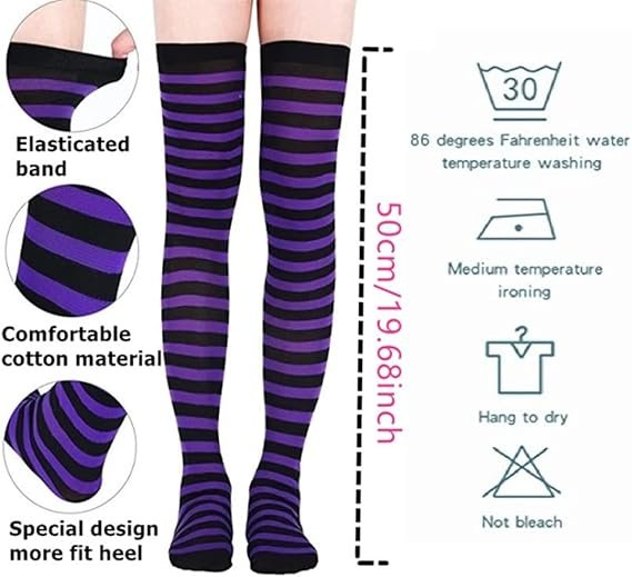 Striped Socks Comfortable Thigh High Socks Striped Socks Comfortable Thigh High Socks