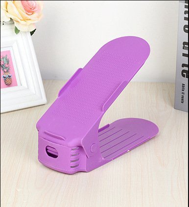 Thickened Adjustable Storage Shoe Rack- Unassembled(Purple)